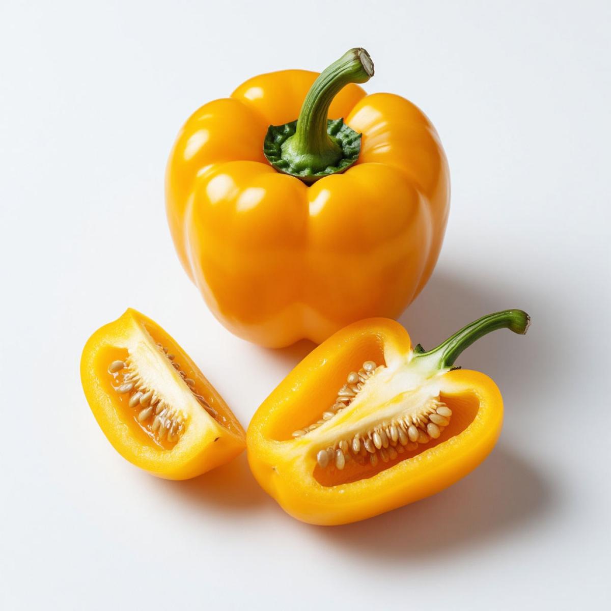 Ингредиент Перец болгарский желтый для рецепта Закусочный торт с креветками и авокадо - рецепт из слоеного теста