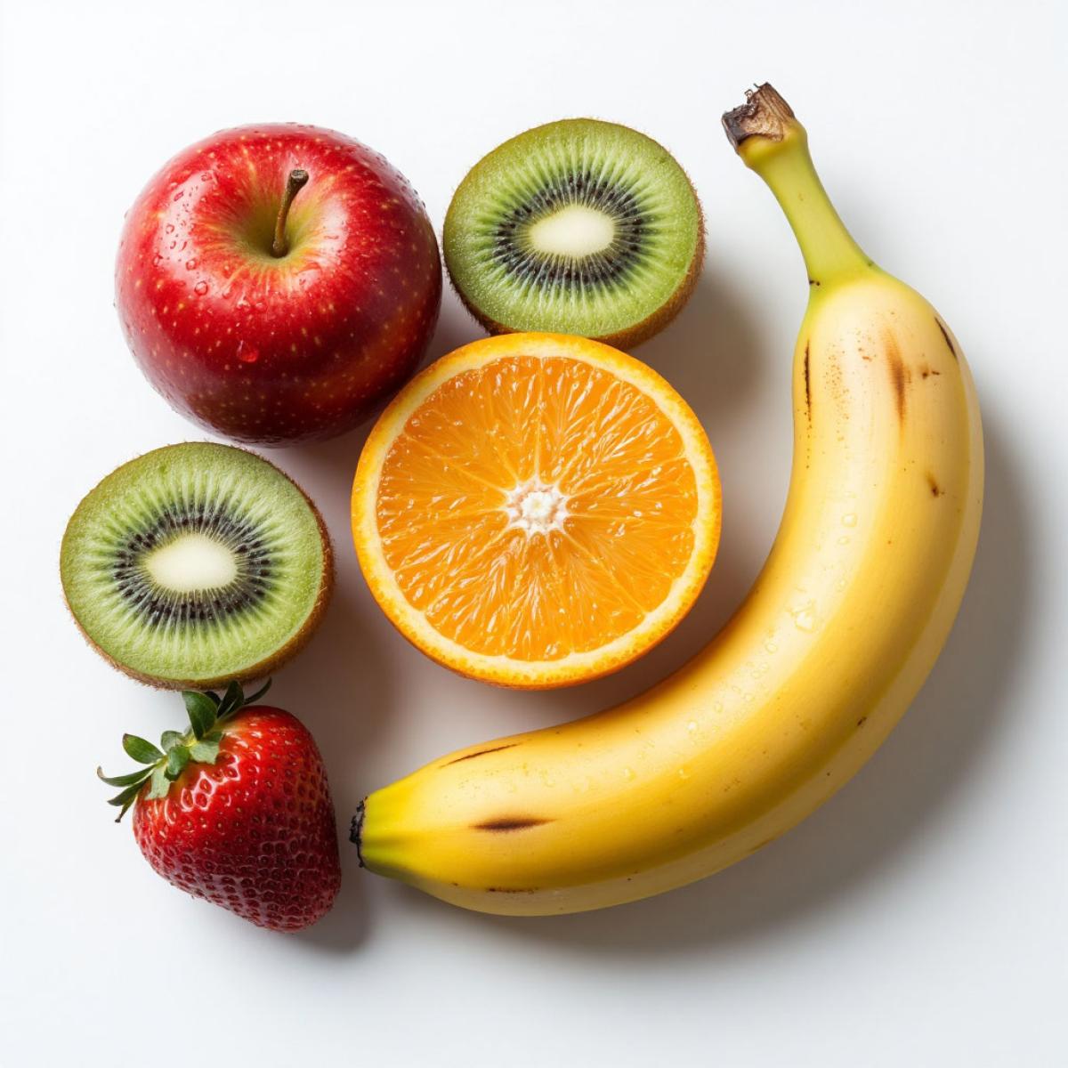 Ингредиент Свежие фрукты для рецепта Торт Битое стекло - красочный желейный десерт без выпечки с фруктами и печеньем