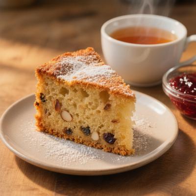 Бисквит в микроволновке - быстрый рецепт с миндалем и изюмом