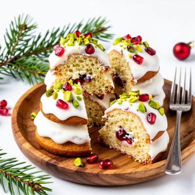 Бисквитное пирожное Ёлочка с фисташками и белым шоколадом - новогодний рецепт