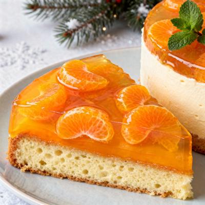 Бисквитный торт с мандаринами - воздушный десерт с желе