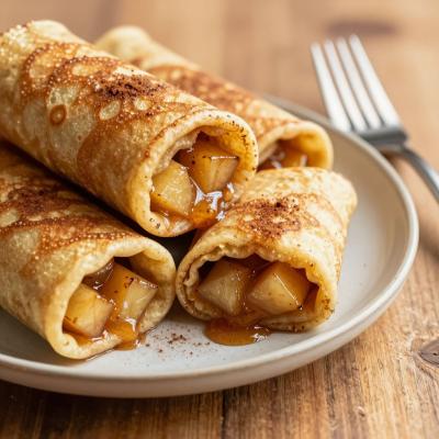 Блинчики с карамелизованными яблоками и корицей - пошаговый рецепт