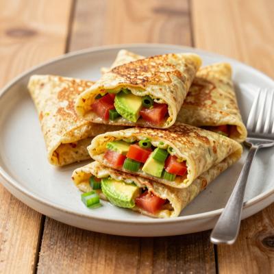 Блинчики с начинкой из авокадо и помидоров - пошаговый рецепт