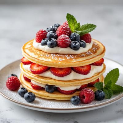 Блинчики с рикоттой и свежими ягодами - пошаговый рецепт