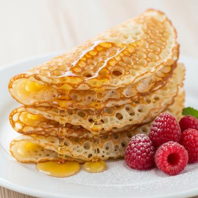 Блины на крахмале - хрустящие кружевные блинчики