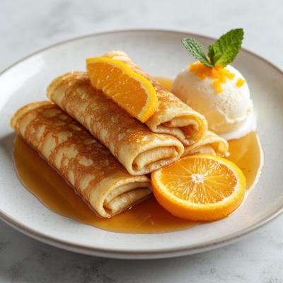 Блины с апельсинами - цитрусовый десерт с имбирем и коньяком
