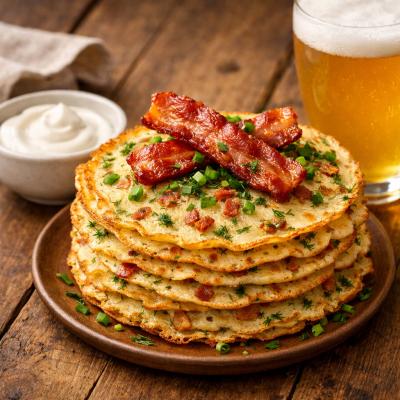Блины с беконом и зеленью на пиве: сытный рецепт с фото - готовим дома