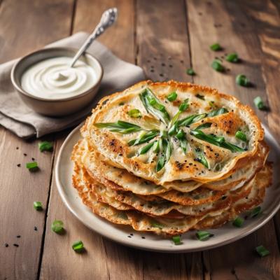 Блины с зеленым луком на минералке - хрустящие и ароматные