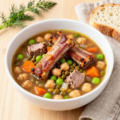 Бобовый суп со свиными ребрышками - пошаговый рецепт с фото