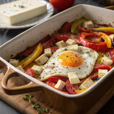 Брынза запеченная с овощами - простой рецепт болгарской горячей закуски в горшочке с помидорами и перцем