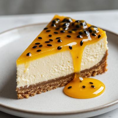 Чизкейк с маракуйей - тропический десерт с хрустящей основой