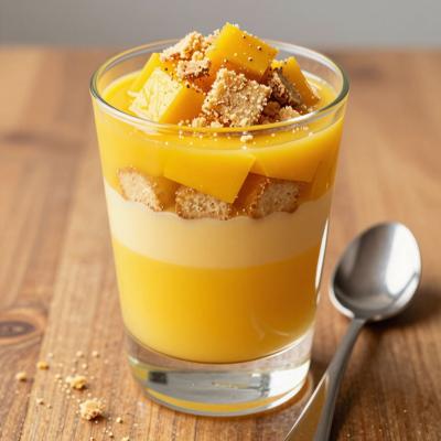 Десерт из манго Три вкуса - слоеный десерт в бокалах - манговое желе и мусс - пошаговый рецепт