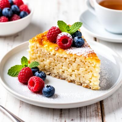 Десертный рисовый пирог: нежная запеканка без муки и жира