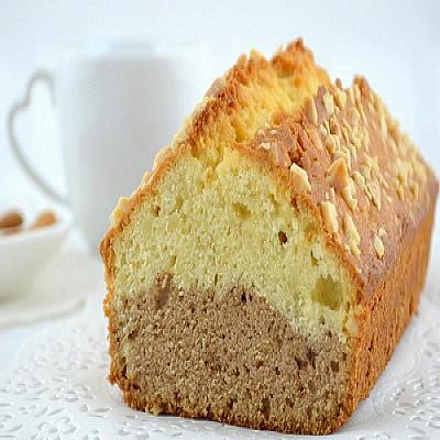 Двухцветный кекс с орехами