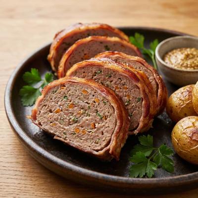 Фальшивый заяц - немецкий мясной рулет в беконе