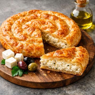 Греческий пирог Тиропита - рецепт из слоеного теста с сыром