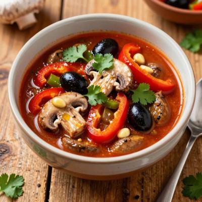 Грибной гуляш с помидорами: ароматное овощное рагу