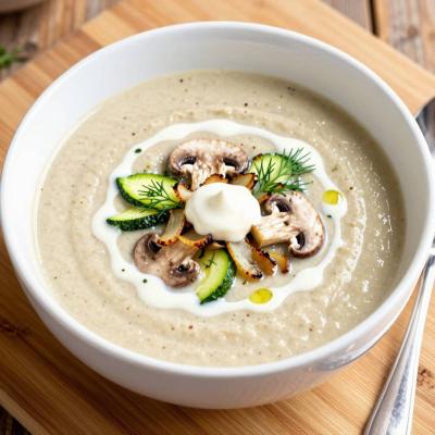 Грибной суп-пюре с цукини: нежный крем-суп со сливками