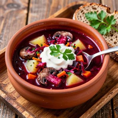 Грибной суп со свеклой: наваристый рецепт русской кухни