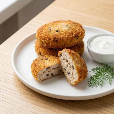 Грибные биточки с курицей: сочные котлеты