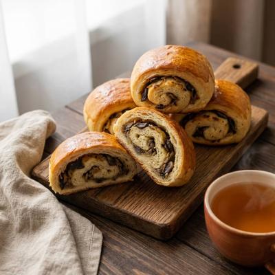 Грибные рулетики из дрожжевого теста: пошаговый рецепт