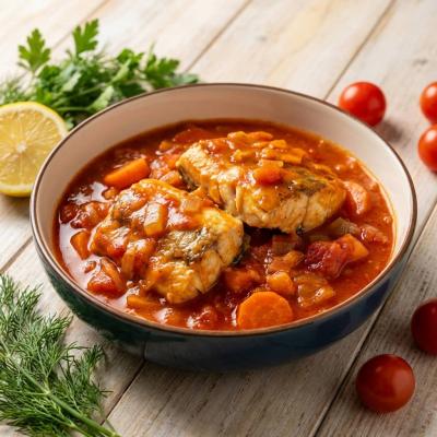 Хек в томатном соусе - простой рецепт с овощами