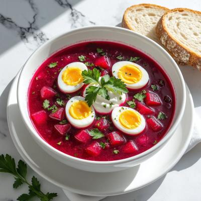 Холодный суп на свекольном отваре: Старинный рецепт с фото.