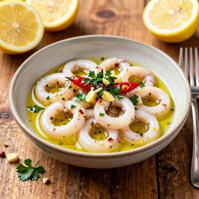 Кальмары маринованные с чесноком и лимоном - праздничная закуска - пошаговый рецепт