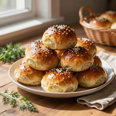 Капустные булочки - рецепт мягких булочек с капустой