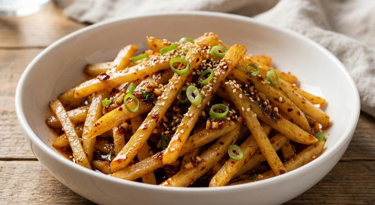Картофель по-корейски - рецепт острой закуски и гарнира с уксусом и соевым соусом