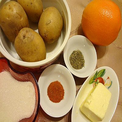 Картофель в апельсиновой глазури