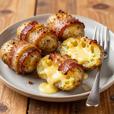 Картофель, запеченный в беконе с сыром - пошаговый рецепт в духовке