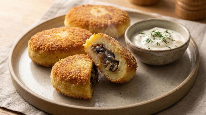 Картофельные зразы с грибной начинкой: пошаговый рецепт