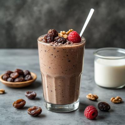 Кисло-молочный коктейль с отрубями и сухофруктами - диетический завтрак