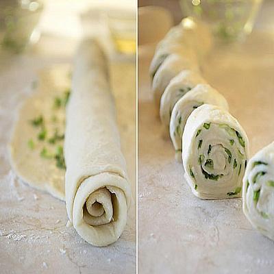 Китайские лепёшки с зелёным луком