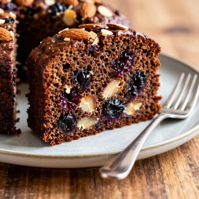 Кофейный кекс с Аморетто, вишней и миндалем - пошаговый рецепт