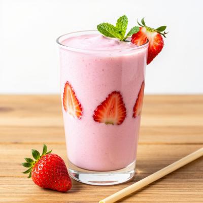 Коктейль из йогурта и клубники с мятой - освежающий напиток - пошаговый рецепт