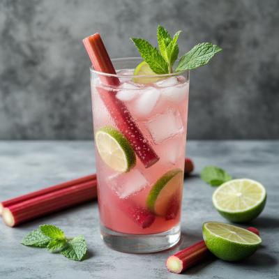 Компот из ревеня - классический рецепт с мятой и лаймом