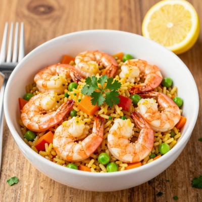 Королевские креветки с рисом и овощами - пошаговый рецепт с бульоном из панцирей