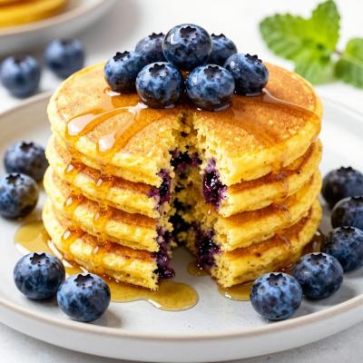 Кукурузные блинчики с черникой - пошаговый рецепт