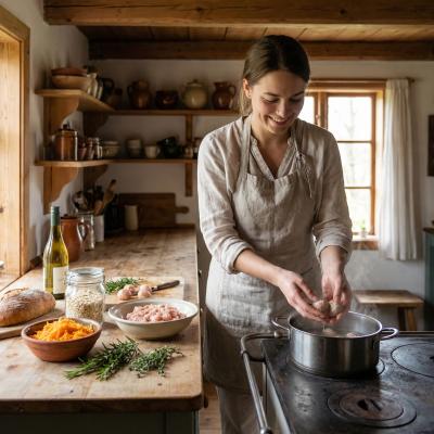 Куриные тефтели в тыквенном соусе: рецепт