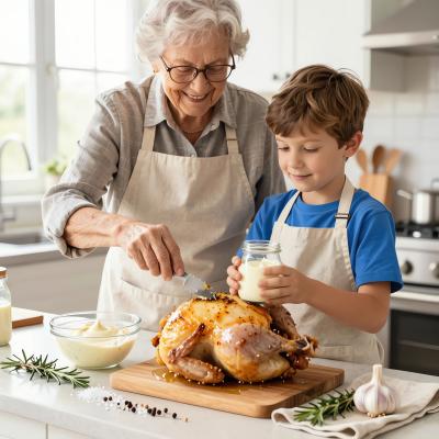 Курочка на банке в духовке: хрустящий рецепт с чесноком