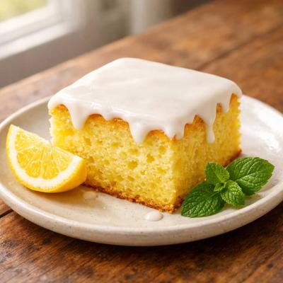 Легкие лимонные пирожные - рецепт с глазурью