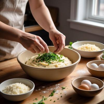 Летний закусочный кекс с зеленью и сыром: пошаговый рецепт