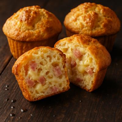 Маффины с ветчиной и сыром - простой рецепт сытной несладкой выпечки с пряными травами на завтрак или к супу