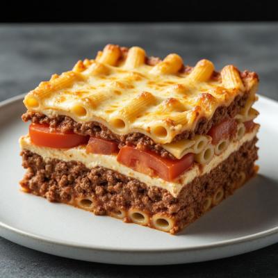 Макаронная запеканка с мясом - слоеный рецепт с фаршем, помидорами и сыром в духовке