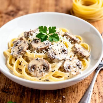Макароны с грибами в сливочном соусе: простой рецепт