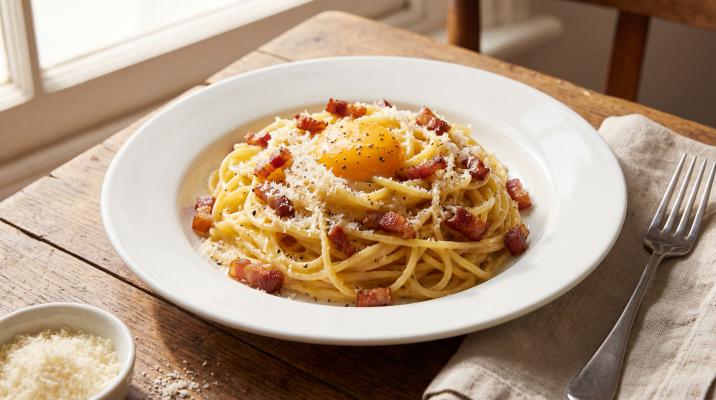 Макароны с соусом карбонара