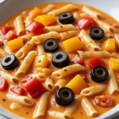 Макароны с сырным соусом - быстрый рецепт с томатным пюре, сливками и перцем