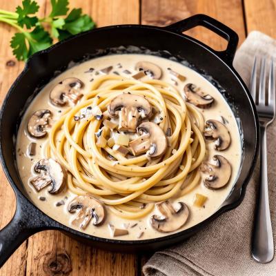 Макароны в грибном соусе: постный рецепт